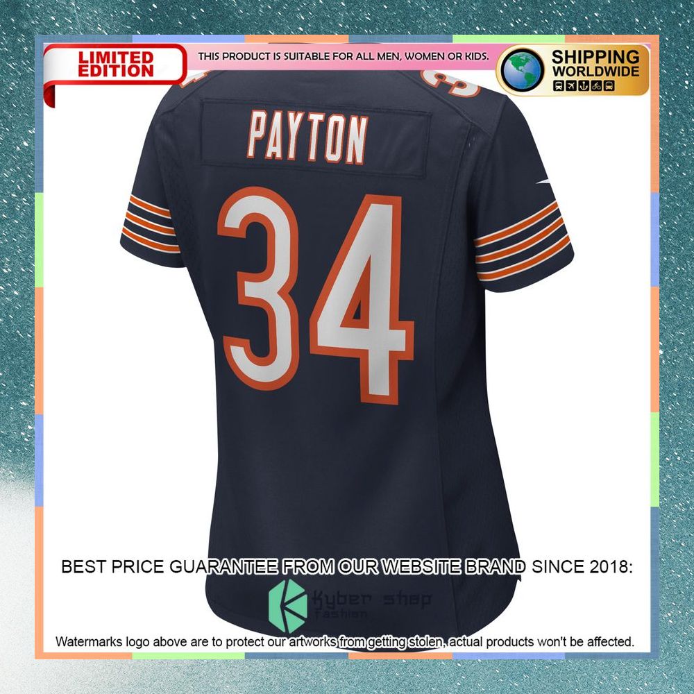 Walter Payton Chicago Bears Women's Football Retired Navy Football Jersey 7 Walter Payton Chicago Bears Women's Football Retired Navy Football Jersey word1