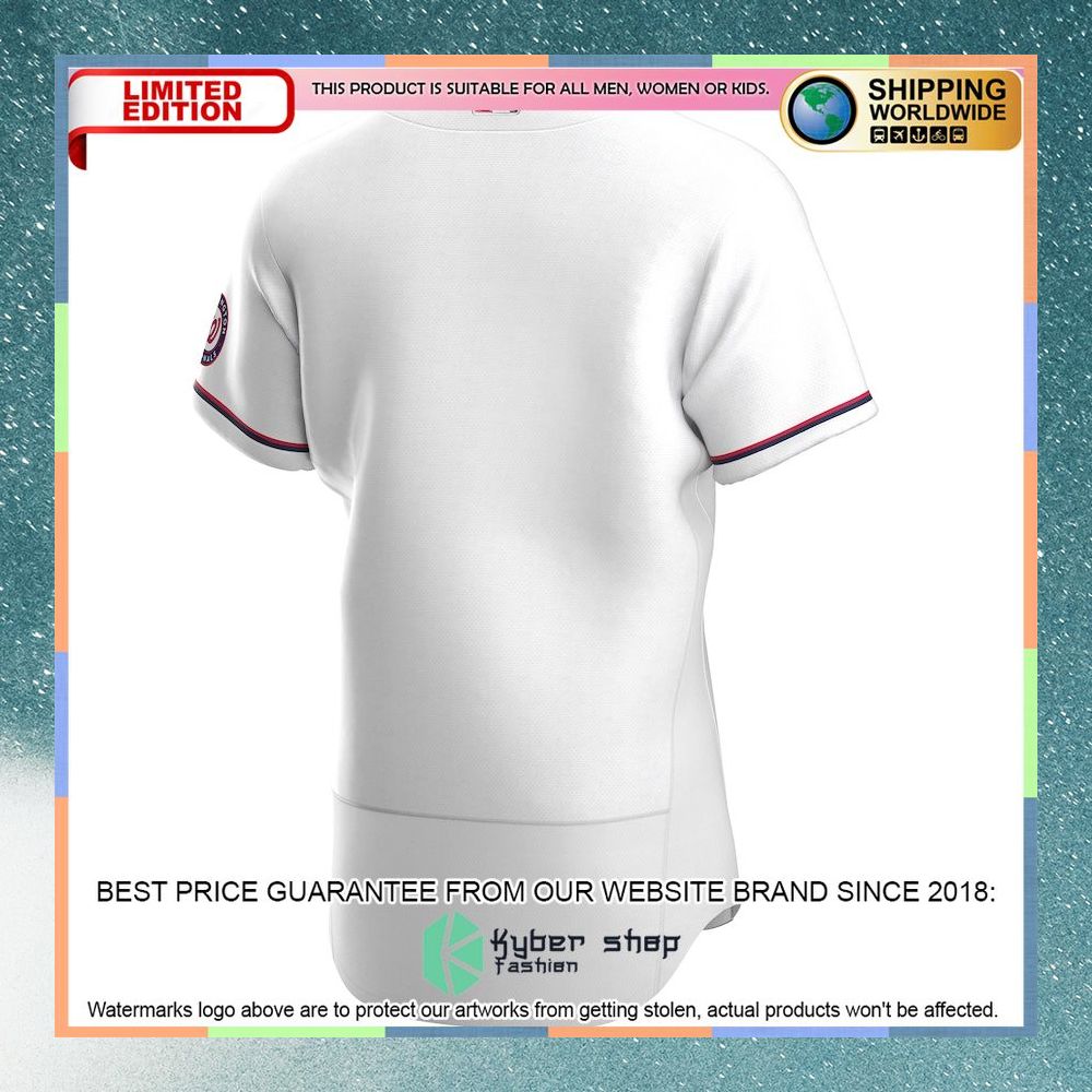 Washington Nationals Alternate Team White Baseball Jersey 6 Washington Nationals Alternate Team White Baseball Jersey word2
