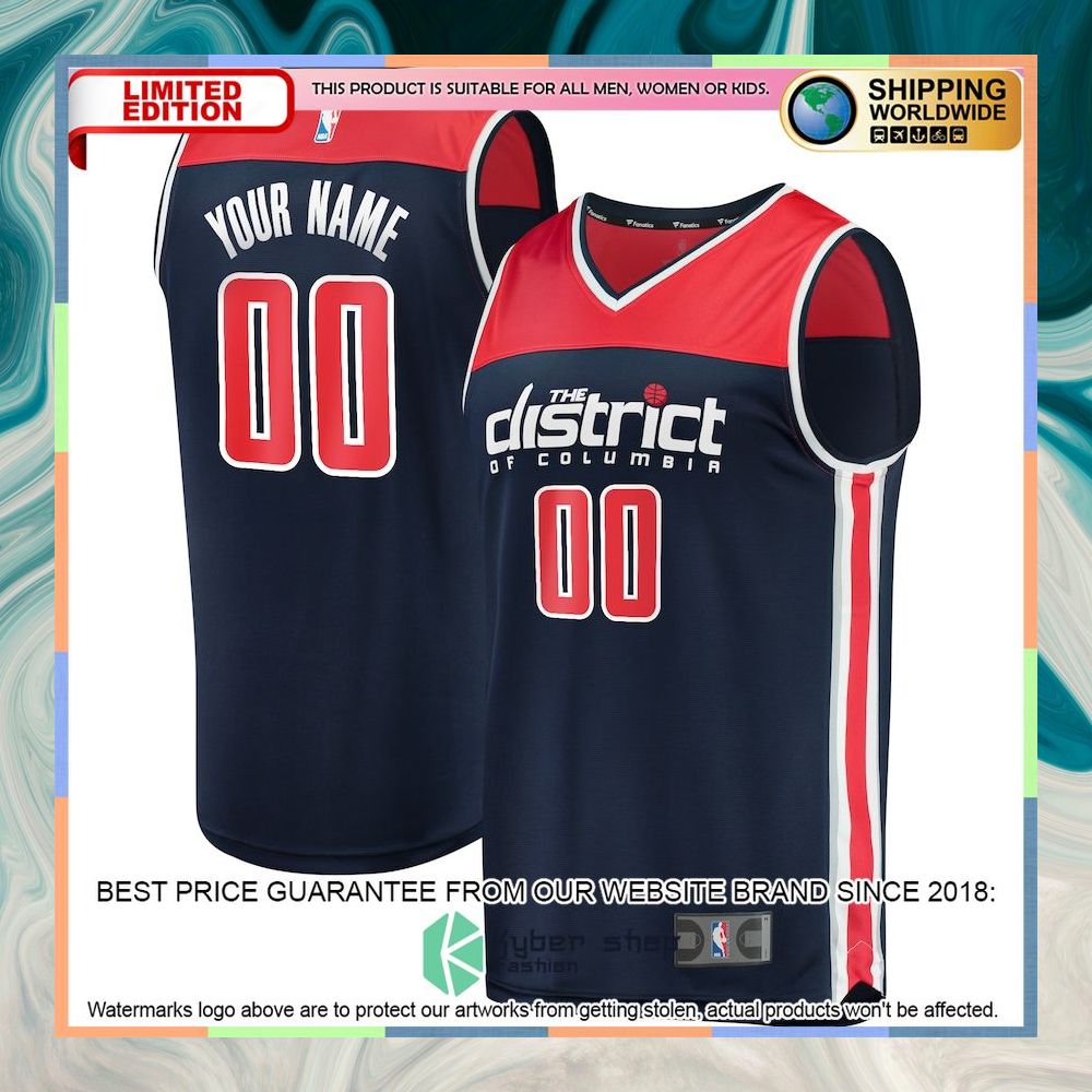 Washington Wizards Custom Navy Basketball Jersey 4 Washington Wizards Custom Navy Basketball Jersey word3