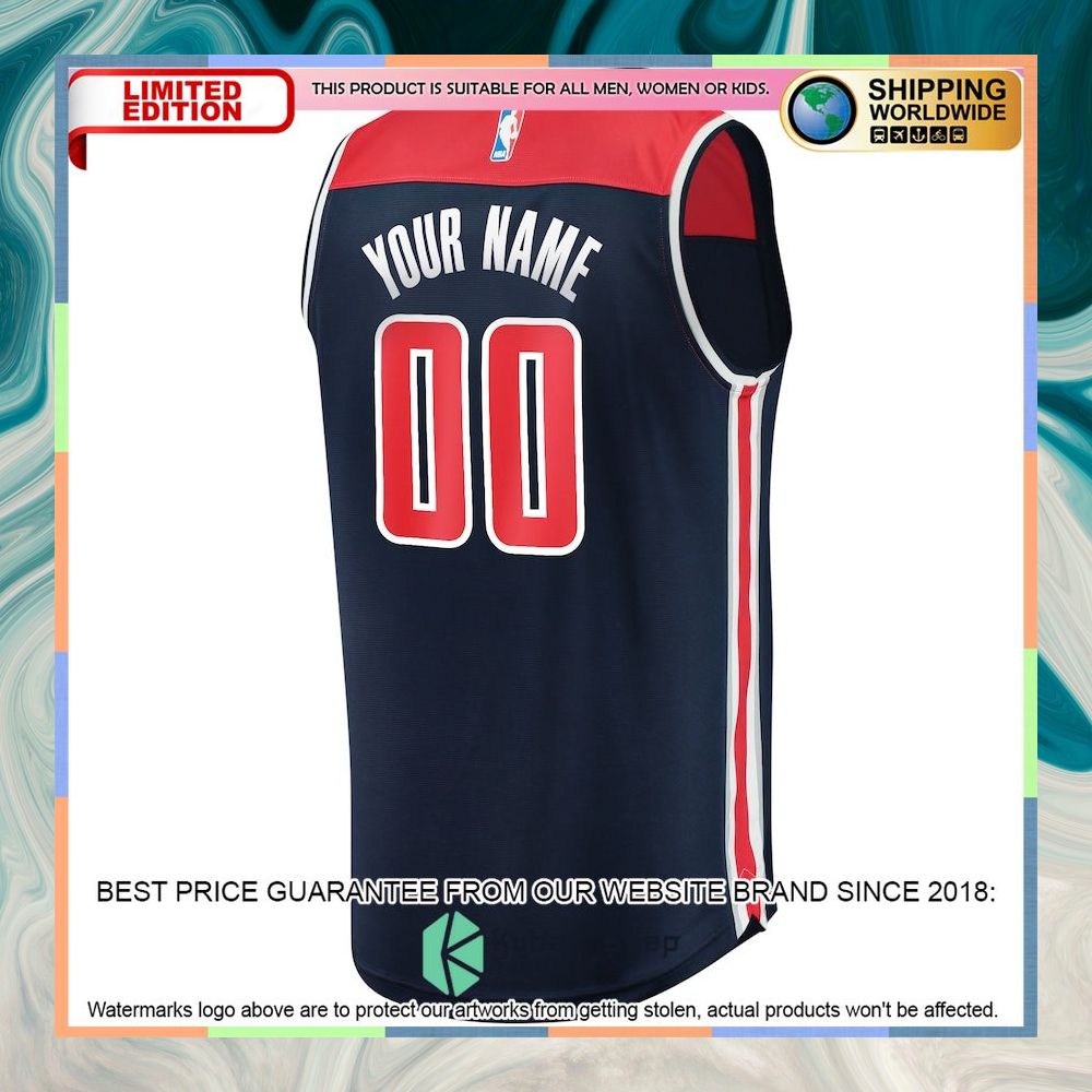 Washington Wizards Custom Navy Basketball Jersey 6 Washington Wizards Custom Navy Basketball Jersey word3
