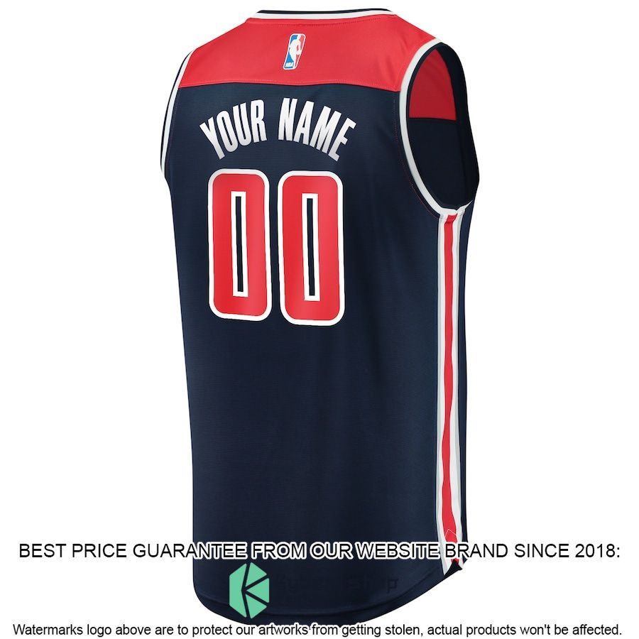 Washington Wizards Custom Navy Basketball Jersey 3 Washington Wizards Custom Navy Basketball Jersey word3
