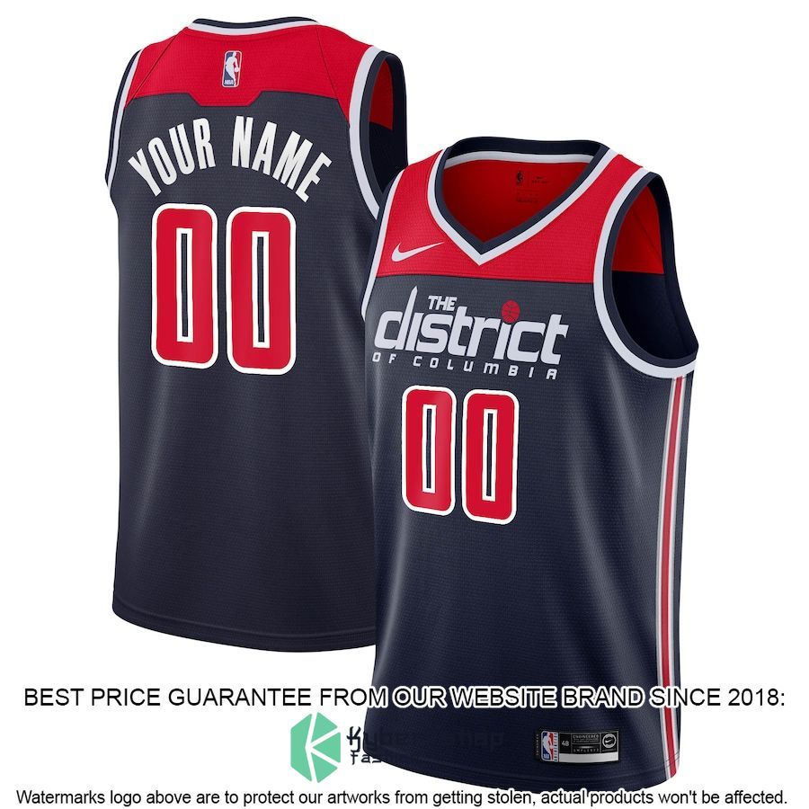 Washington Wizards Nike 2019-20 Custom Navy Basketball Jersey word2