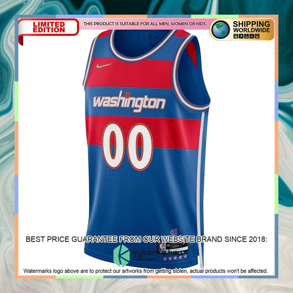 Washington Wizards Nike 2021-22 Custom City Edition Royal Basketball Jersey 5 Washington Wizards Nike 2021-22 Custom City Edition Royal Basketball Jersey word3