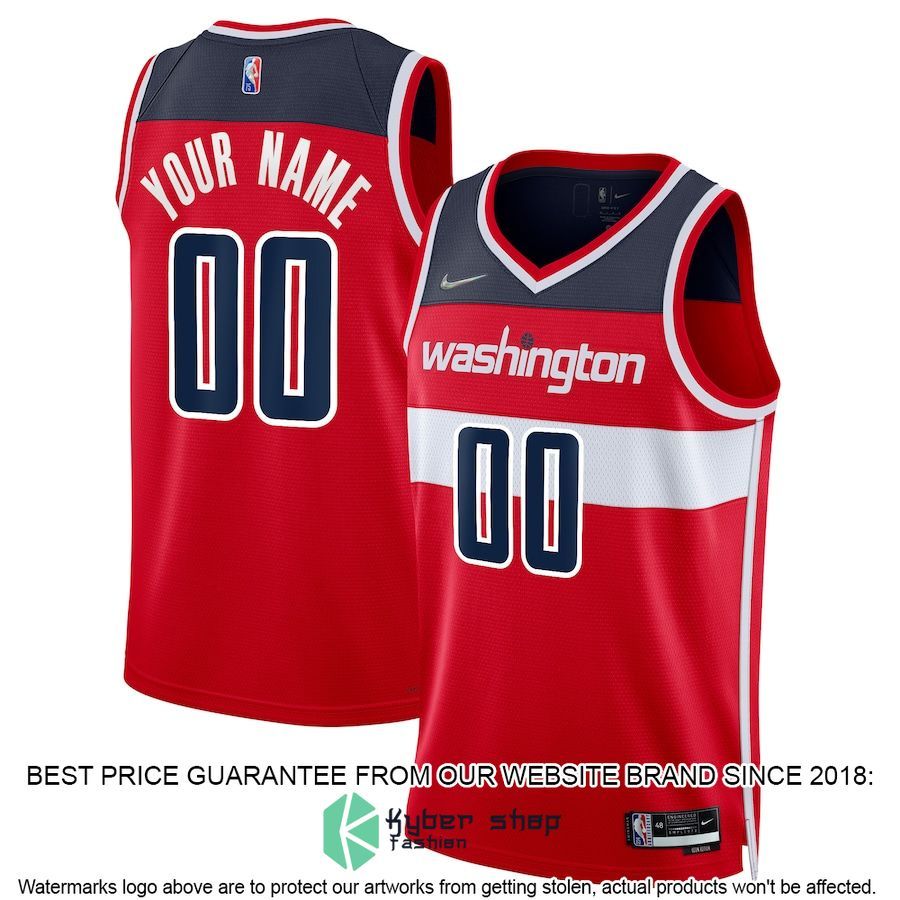 Washington Wizards Nike 2021-22 Diamond Custom Red Basketball Jersey