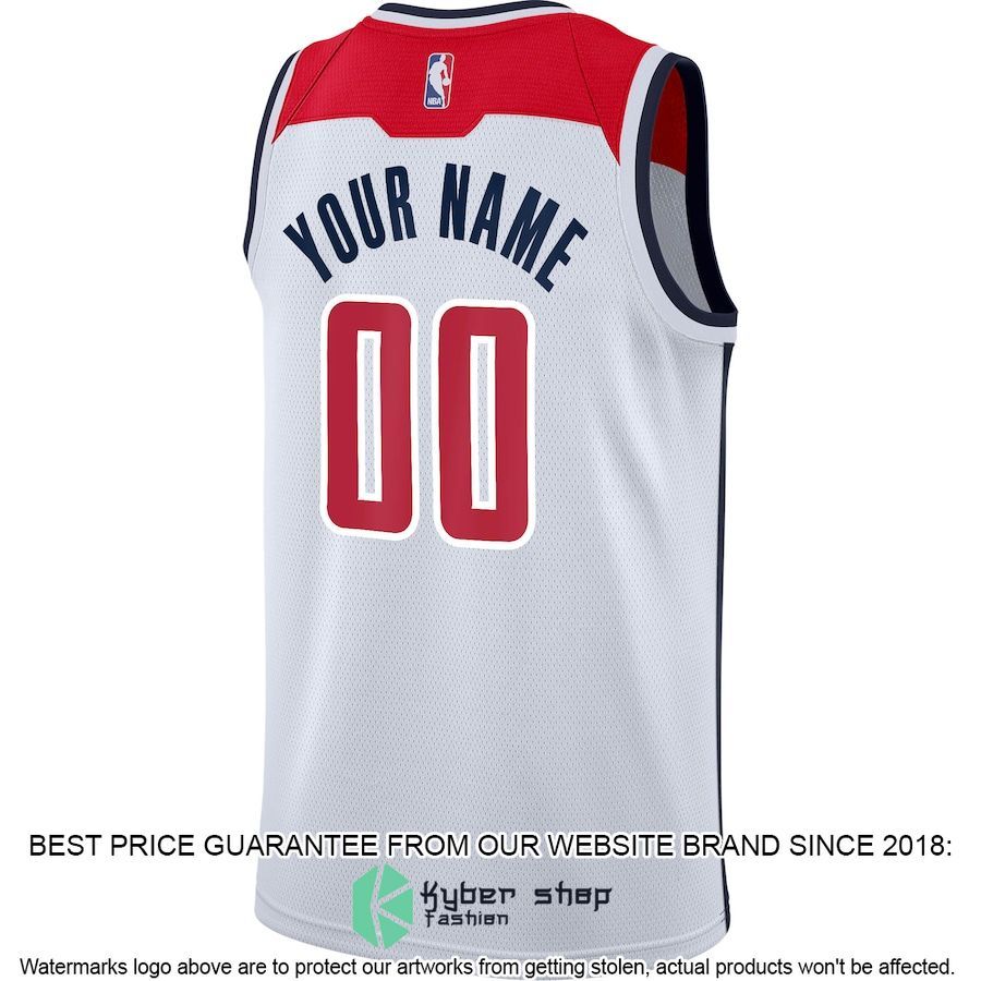 Washington Wizards Nike Custom White Basketball Jersey 3 Washington Wizards Nike Custom White Basketball Jersey word2