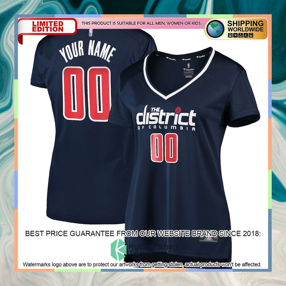 Washington Wizards Women's Custom Navy Basketball Jersey 4 Washington Wizards Women's Custom Navy Basketball Jersey word1