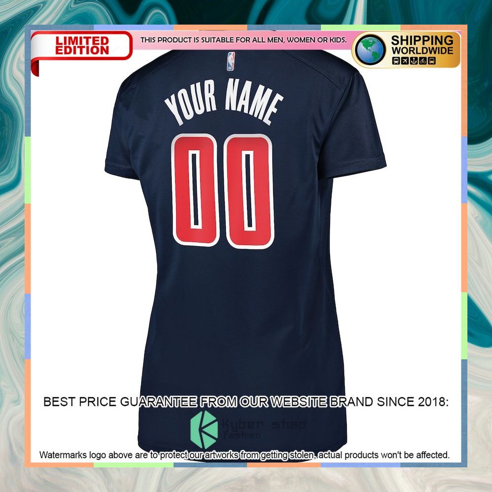 Washington Wizards Women's Custom Navy Basketball Jersey 6 Washington Wizards Women's Custom Navy Basketball Jersey word1
