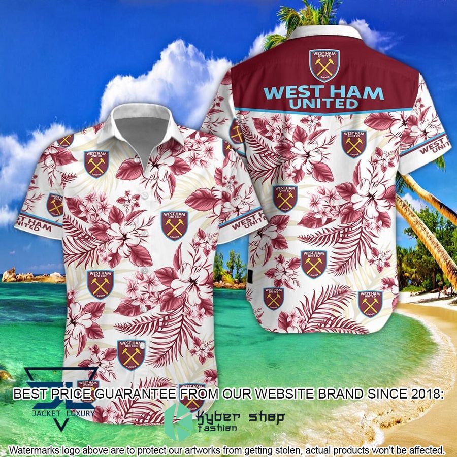 West Ham United F.C Hibiscus Hawaiian Shirt, Shorts