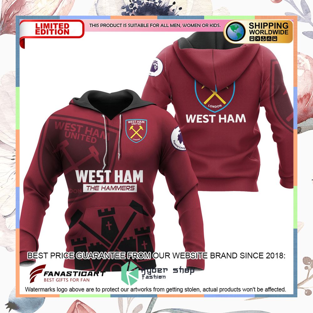 West Ham United FC The Hammers Hoodie, Shirt 5 West Ham United FC The Hammers Hoodie, Shirt word3