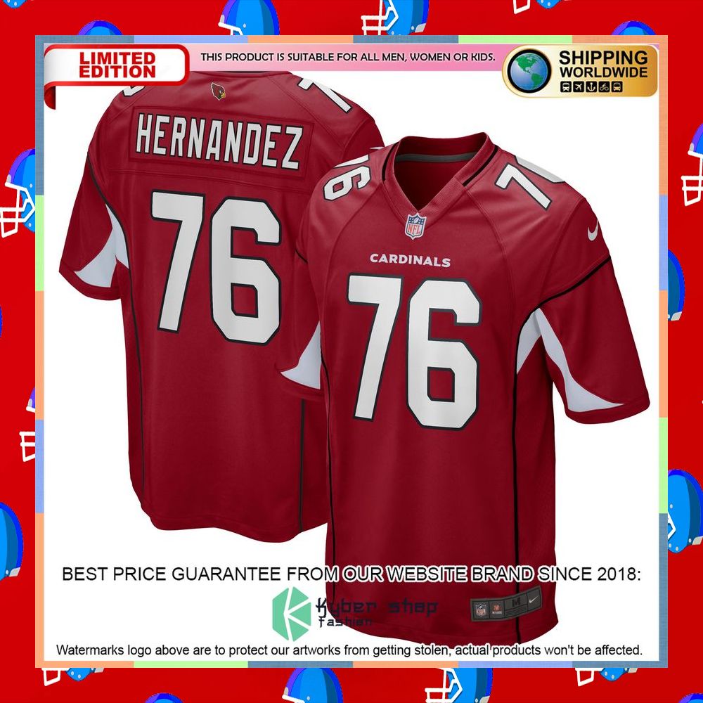 Will Hernandez Arizona Cardinals Cardinal Football Jersey 5 Will Hernandez Arizona Cardinals Cardinal Football Jersey word3
