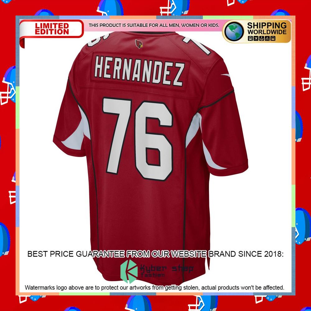 Will Hernandez Arizona Cardinals Cardinal Football Jersey 7 Will Hernandez Arizona Cardinals Cardinal Football Jersey word3