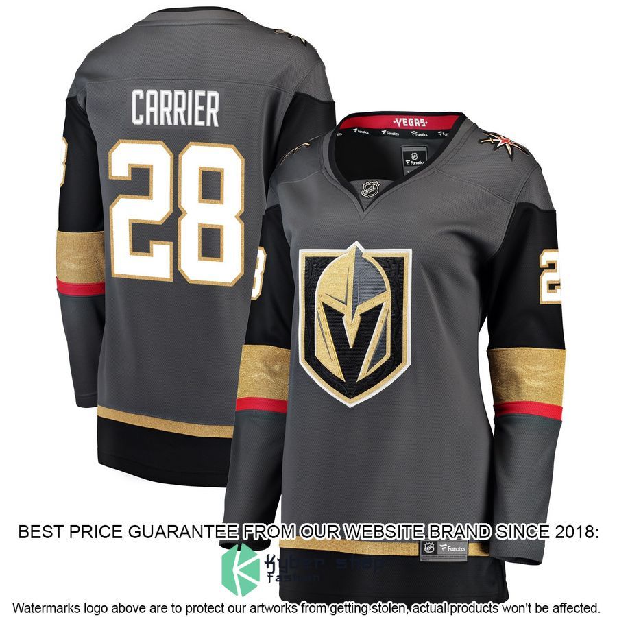 William Carrier Vegas Golden Knights Women's Black Hockey Jersey
