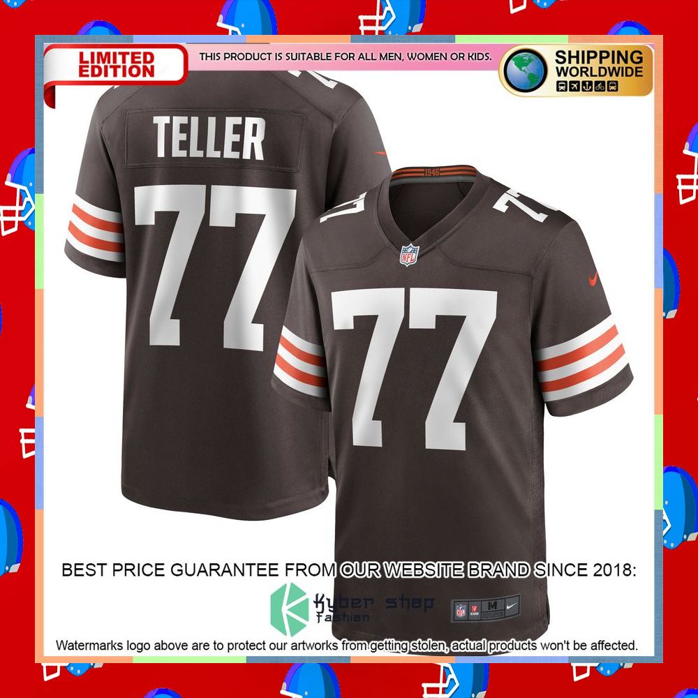 Wyatt Teller Cleveland Browns Brown Football Jersey 8 Wyatt Teller Cleveland Browns Brown Football Jersey word3
