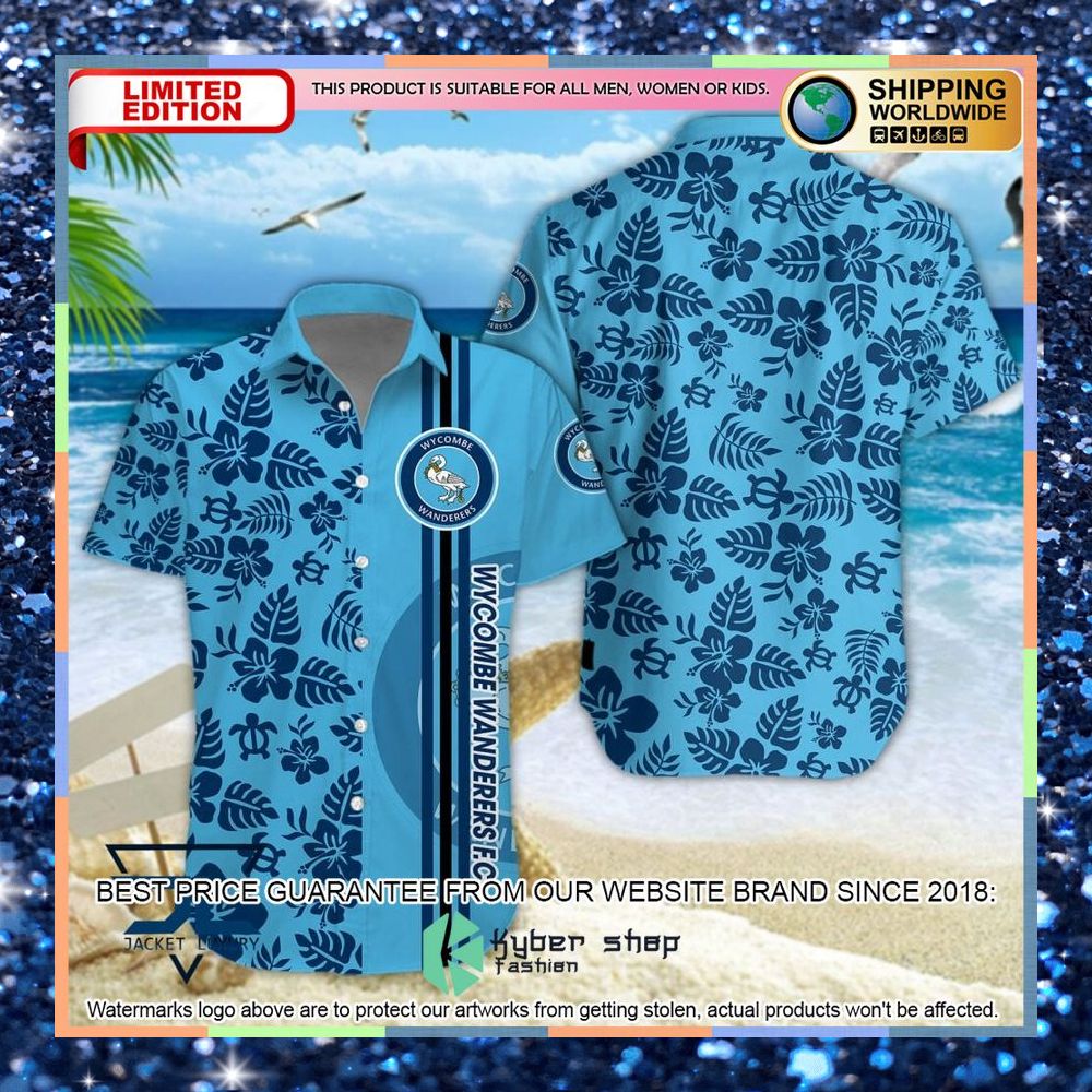 Wycombe Wanderers F.C Hawaiian Shirt, Shorts 3 Wycombe Wanderers F.C Hawaiian Shirt, Shorts word3