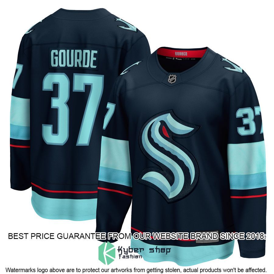 Yanni Gourde Seattle Kraken Home Premier Deep Sea Blue Hockey Jersey 4 Yanni Gourde Seattle Kraken Home Premier Deep Sea Blue Hockey Jersey word3