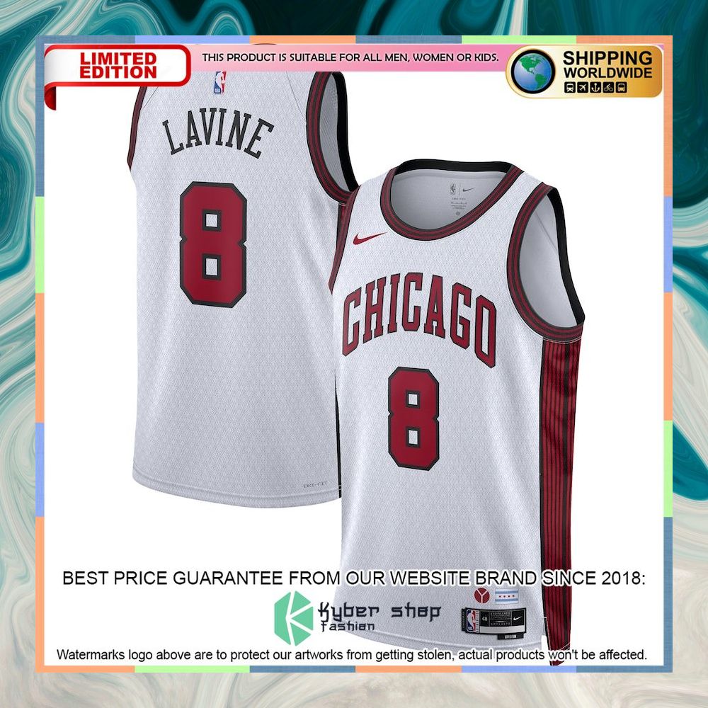 Zach LaVine Chicago Bulls Nike Unisex 2022-23 City Edition White Basketball Jersey 4 Zach LaVine Chicago Bulls Nike Unisex 2022-23 City Edition White Basketball Jersey word1