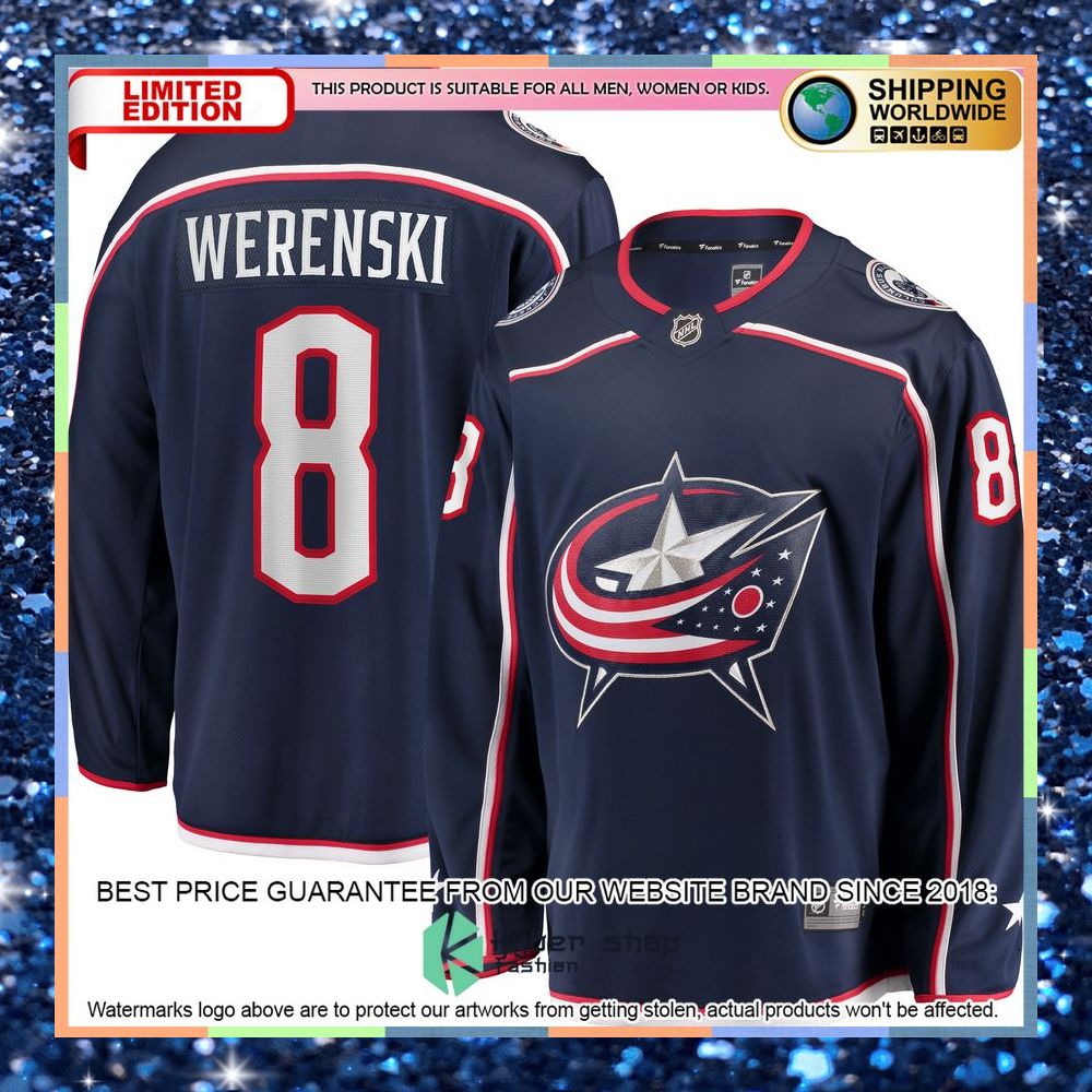 Zach Werenski Columbus Blue Jackets Home Premier Navy Hockey Jersey 5 Zach Werenski Columbus Blue Jackets Home Premier Navy Hockey Jersey word1