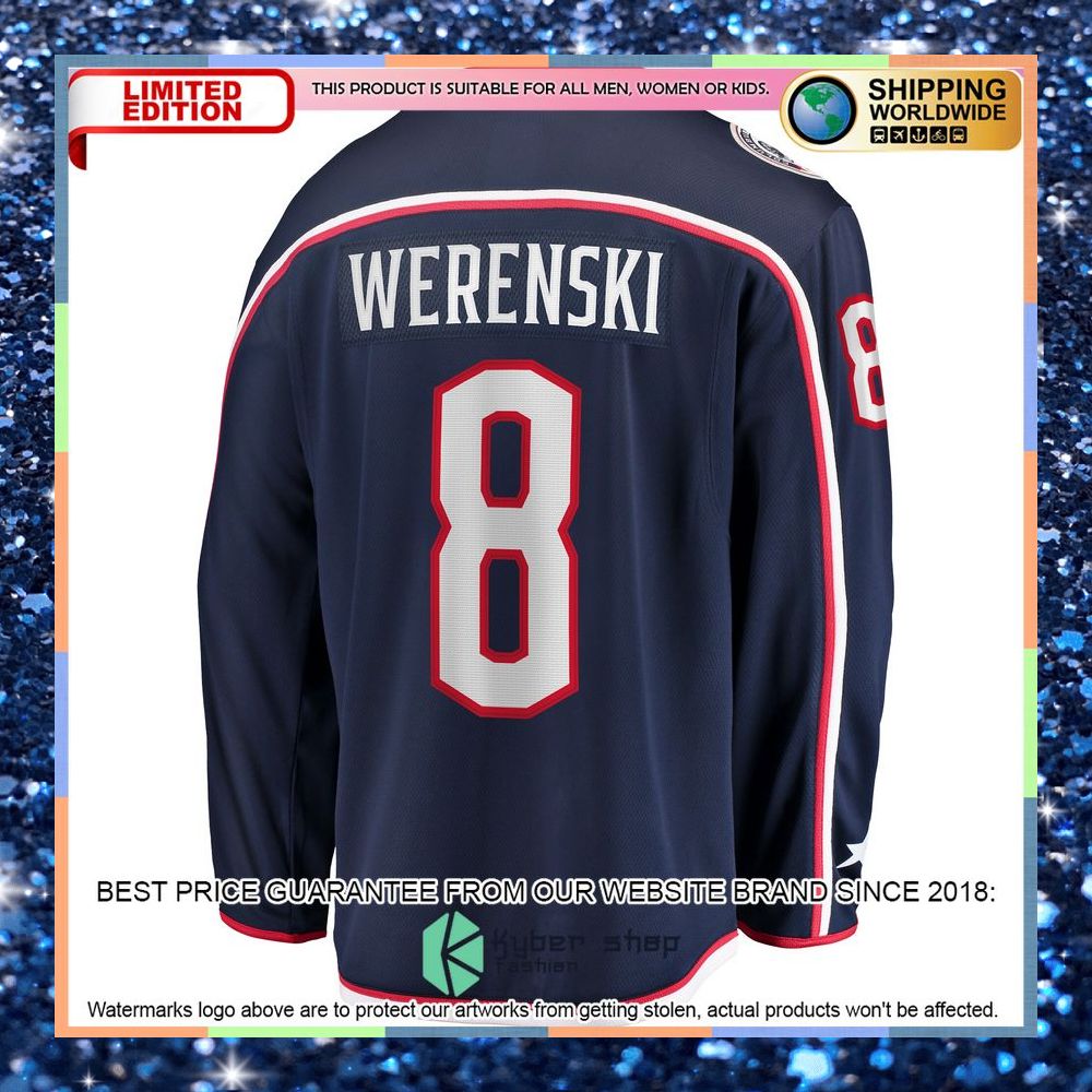 Zach Werenski Columbus Blue Jackets Home Premier Navy Hockey Jersey 7 Zach Werenski Columbus Blue Jackets Home Premier Navy Hockey Jersey word1