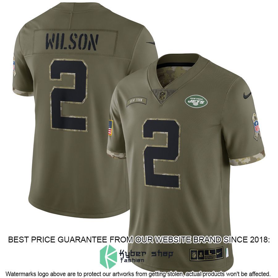 Zach Wilson New York Jets 2022 Salute To Service Olive Football Jersey 4 Zach Wilson New York Jets 2022 Salute To Service Olive Football Jersey word2