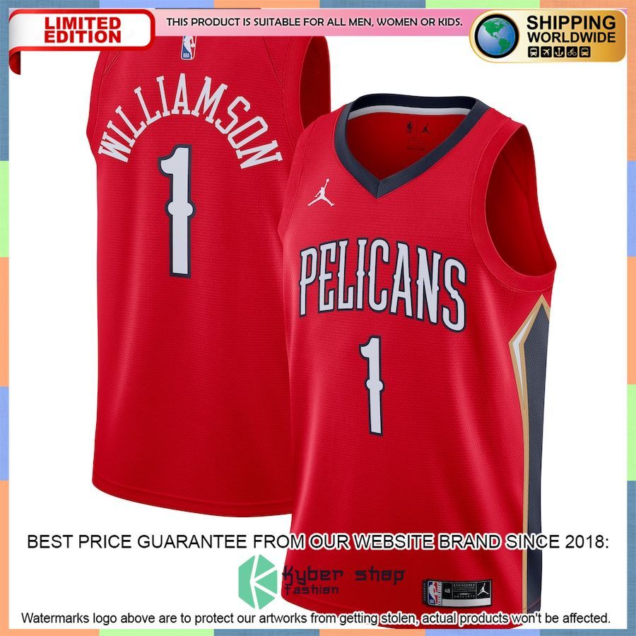 Zion Williamson New Orleans Pelicans Jordan Brand 2020-21 Red Basketball Jersey