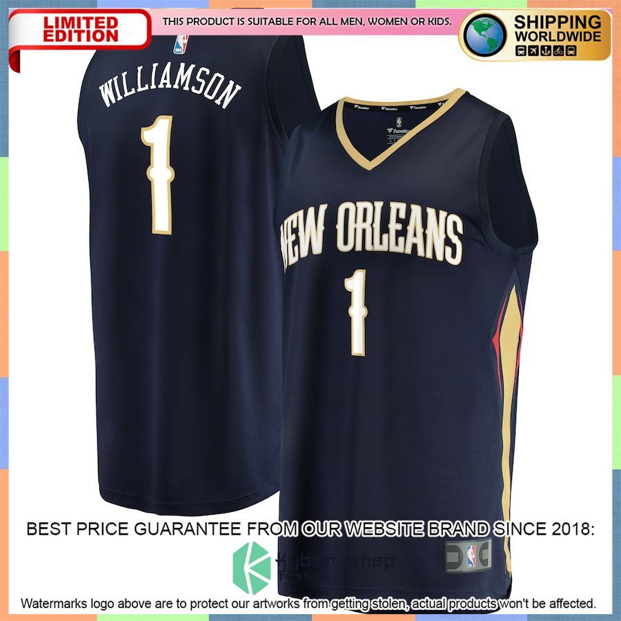 Zion Williamson New Orleans Pelicans Navy Basketball Jersey