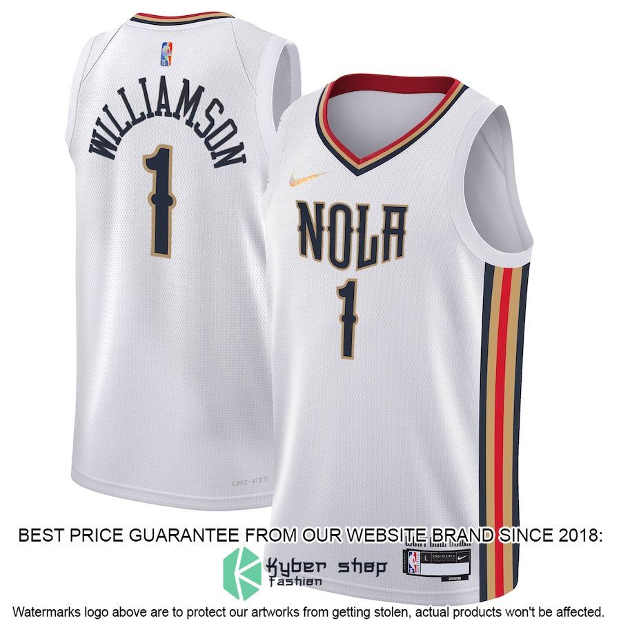 Zion Williamson New Orleans Pelicans Nike Youth 2021-22 City Edition White Basketball Jersey