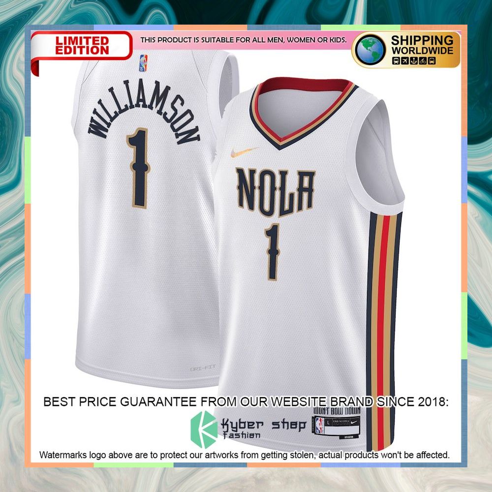Zion Williamson New Orleans Pelicans Nike Youth 2021-22 City Edition White Basketball Jersey 4 Zion Williamson New Orleans Pelicans Nike Youth 2021-22 City Edition White Basketball Jersey word3