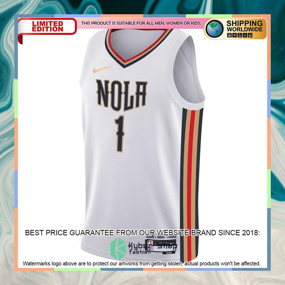 Zion Williamson New Orleans Pelicans Nike Youth 2021-22 City Edition White Basketball Jersey 5 Zion Williamson New Orleans Pelicans Nike Youth 2021-22 City Edition White Basketball Jersey word3