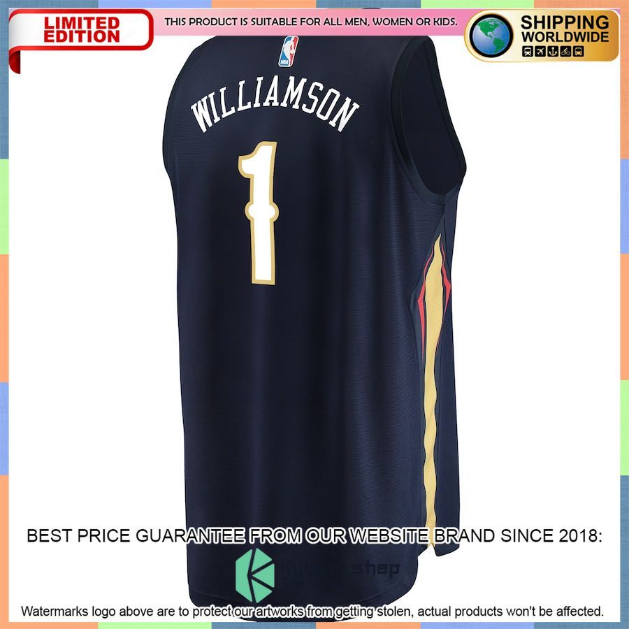 Zion Williamson New Orleans Pelicans Youth Navy Basketball Jersey 3 Zion Williamson New Orleans Pelicans Youth Navy Basketball Jersey word3