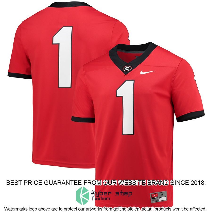 1 Georgia Bulldogs Nike Game Player Red Football Jersey