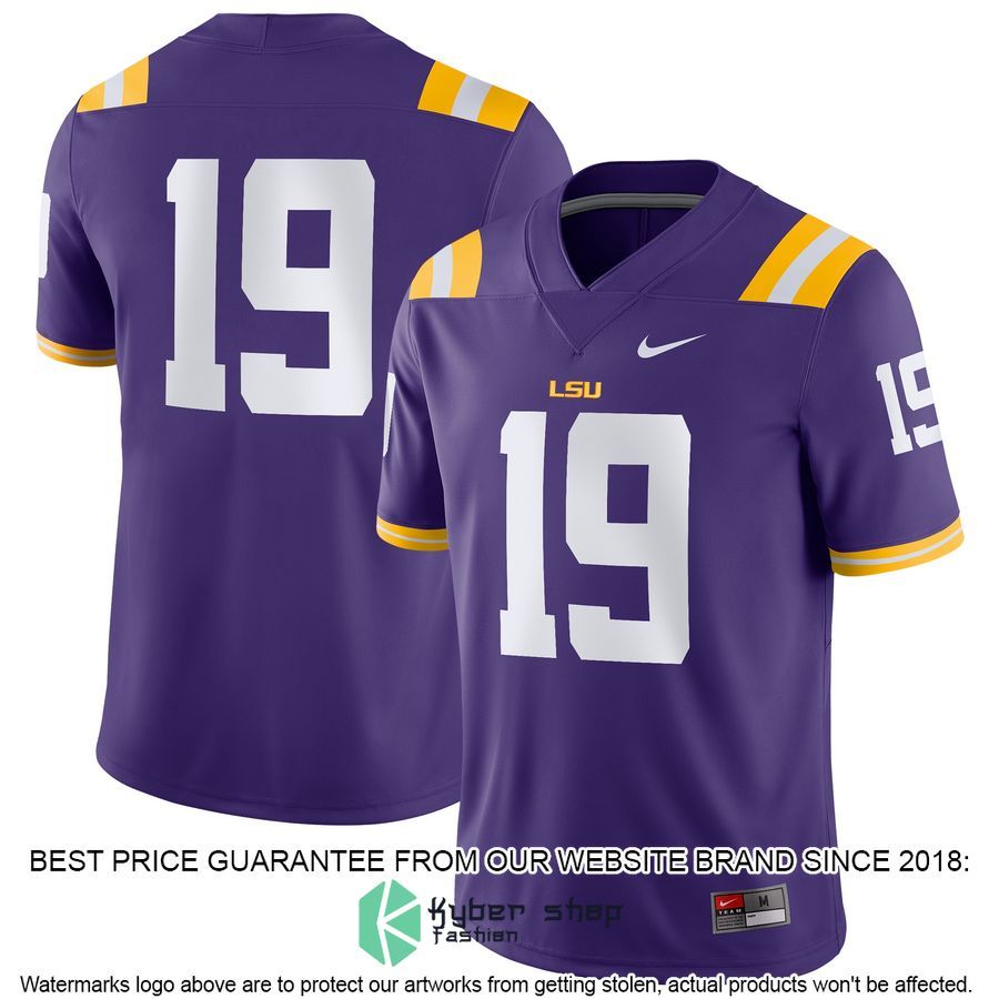19 LSU Tigers Nike Game Purple Football Jersey