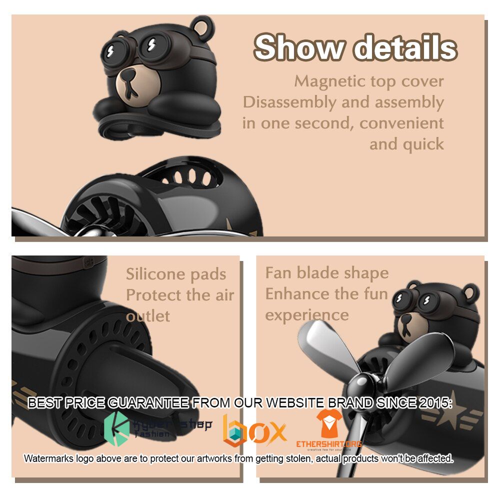 Bear Pilot Car Air Freshener with Rotating Propeller and Perfume Diffuser 3 Bear Pilot Car Air Freshener with Rotating Propeller and Perfume Diffuser word1