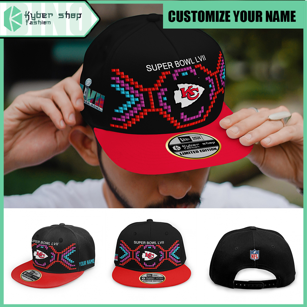 Kansas City Chiefs Super Bowl LVII Custom name Snapback Cap 1