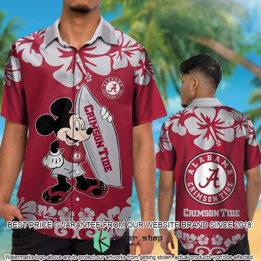 alabama crimson tide mickey mouse tropical aloha hawaiian shirt shorts 2 15