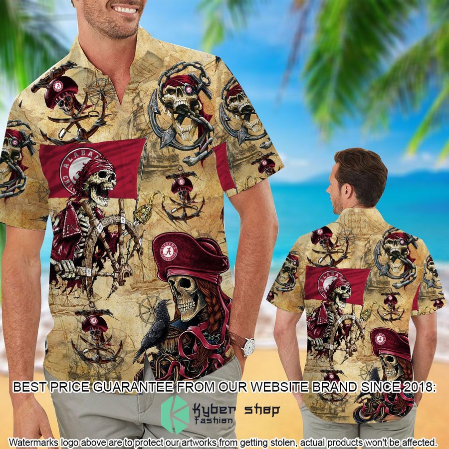 alabama crimson tide pirates retro vintage style hawaiian shirt shorts 1 407