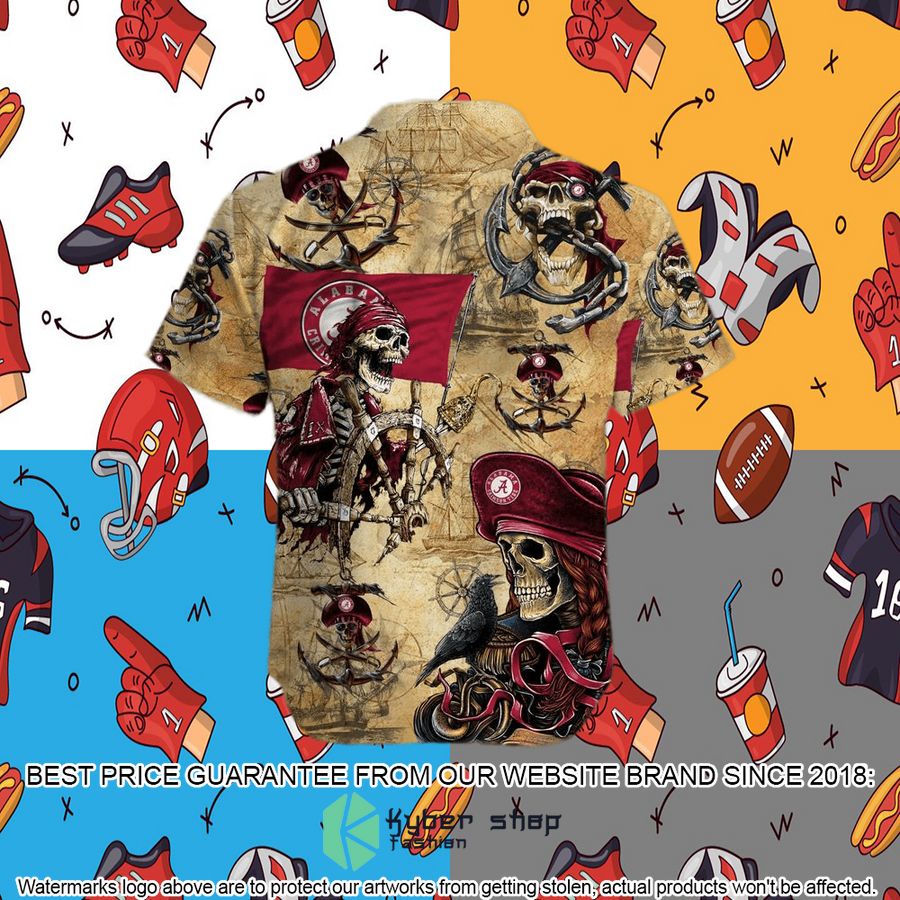 Alabama Crimson Tide Pirates Retro Vintage Style Hawaiian Shirt, Shorts 10 alabama crimson tide pirates retro vintage style hawaiian shirt shorts 10 110