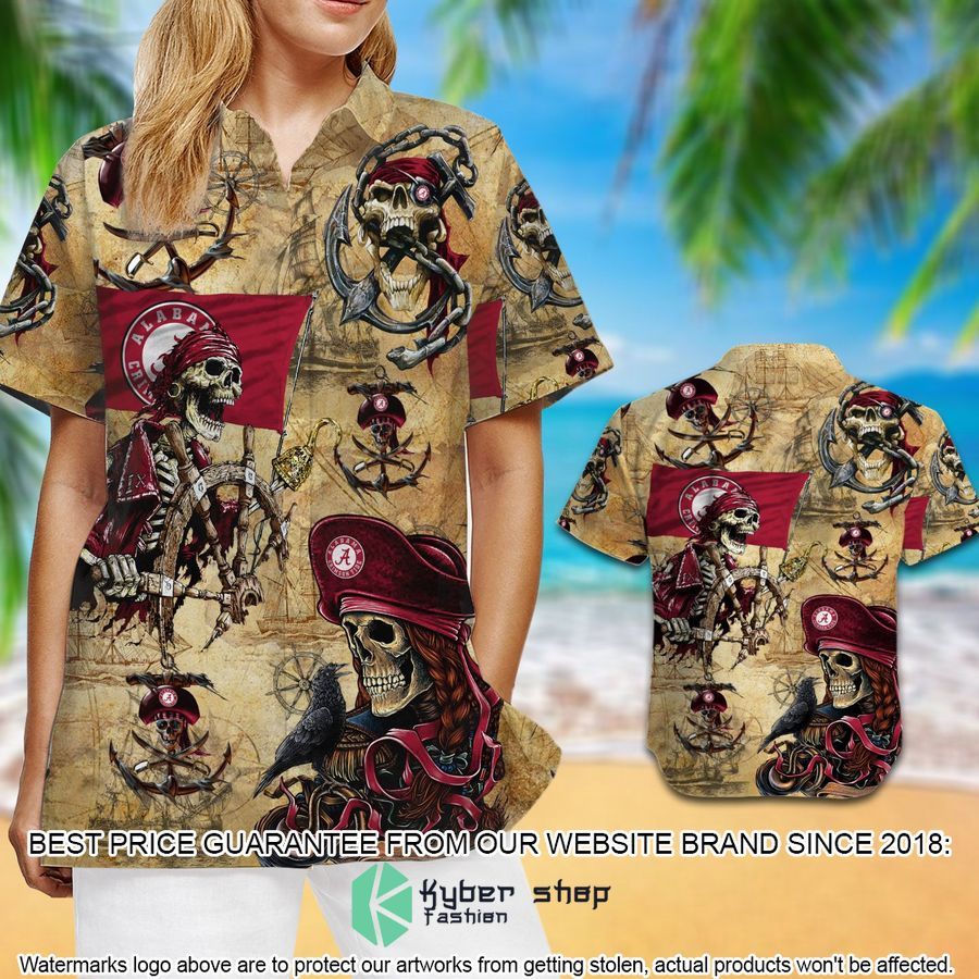 alabama crimson tide pirates retro vintage style hawaiian shirt shorts 2 549