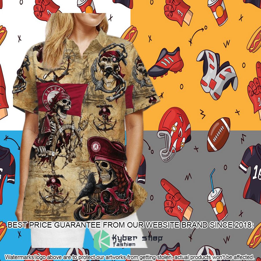 Alabama Crimson Tide Pirates Retro Vintage Style Hawaiian Shirt, Shorts 7 alabama crimson tide pirates retro vintage style hawaiian shirt shorts 7 724
