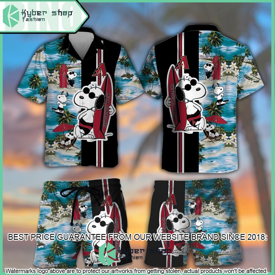 arizona diamondbacks snoopy hawaiian shirt short 1 29
