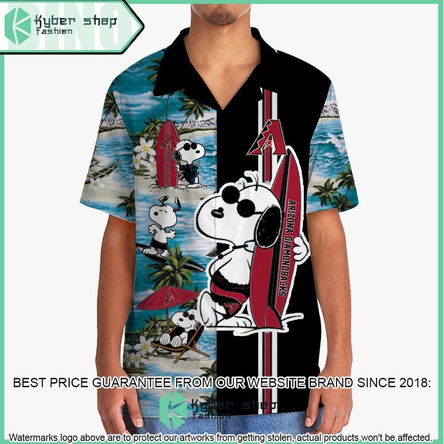 arizona diamondbacks snoopy hawaiian shirt short 2 713