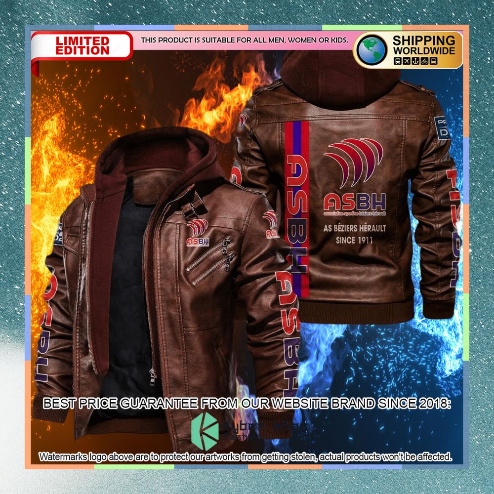 AS Beziers Herault Leather Jacket 6 as beziers herault leather jacket 2 399