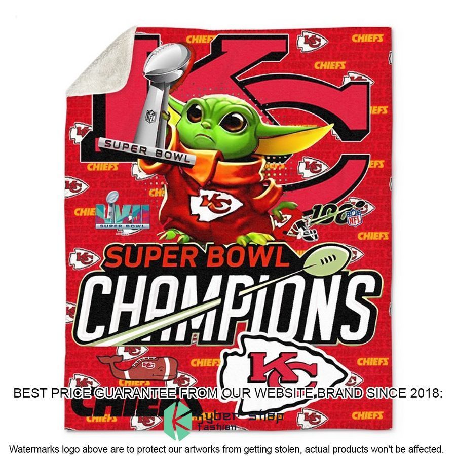 baby yoda super bowl champions kansas city chiefs blanket 1
