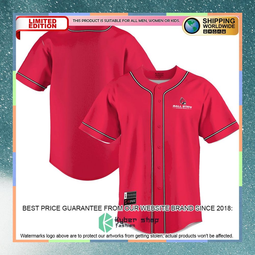 Ball State Cardinals Cardinal Baseball Jersey 5 Ball State Cardinals Cardinal Baseball Jersey word3