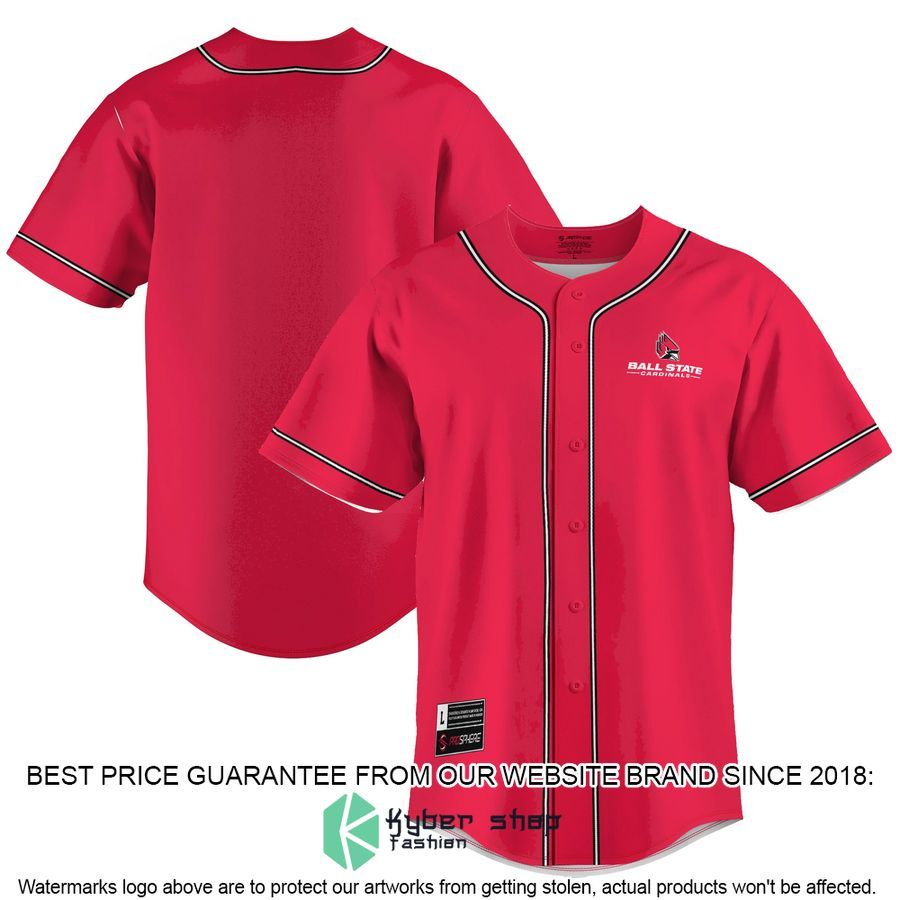 Ball State Cardinals Cardinal Baseball Jersey 4 Ball State Cardinals Cardinal Baseball Jersey word3