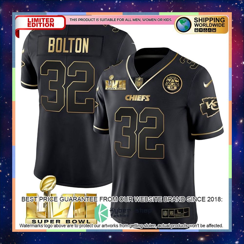 Black Gold SUPER BOWL LVII Nick Bolton 32 Football Jersey 5 black gold super bowl lvii nick bolton 32 football jersey 1 357
