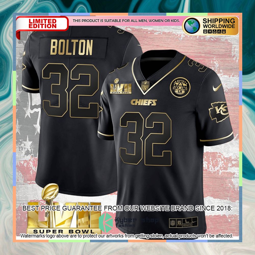 Black Gold SUPER BOWL LVII Nick Bolton 32 Football Jersey 4 black gold super bowl lvii nick bolton 32 football jersey 2 397