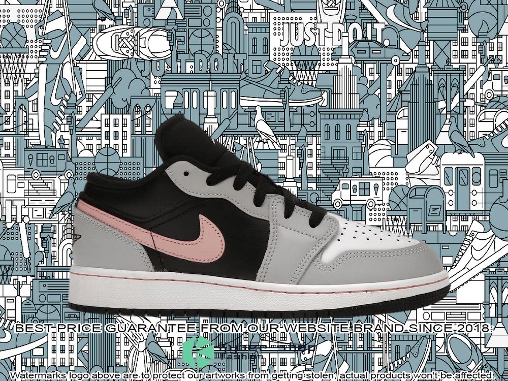 Black Grey Pink Air Jordan 1 Low