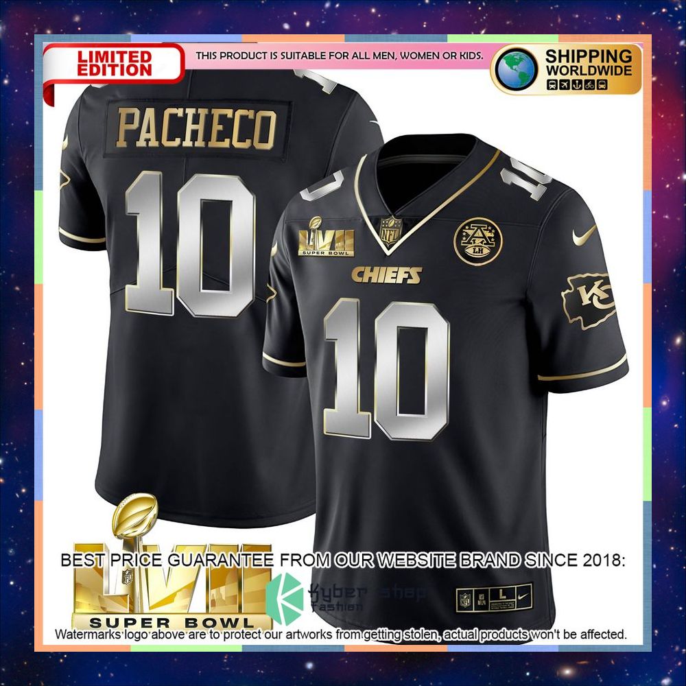 Black Limited SUPER BOWL LVII Isiah Pacheco 10 Football Jersey 5 black limited super bowl lvii isiah pacheco 10 football jersey 1 477