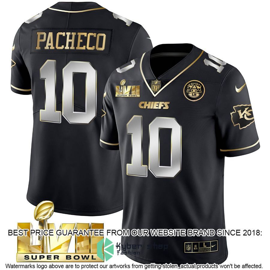 black limited super bowl lvii isiah pacheco 10 football jersey 1 912