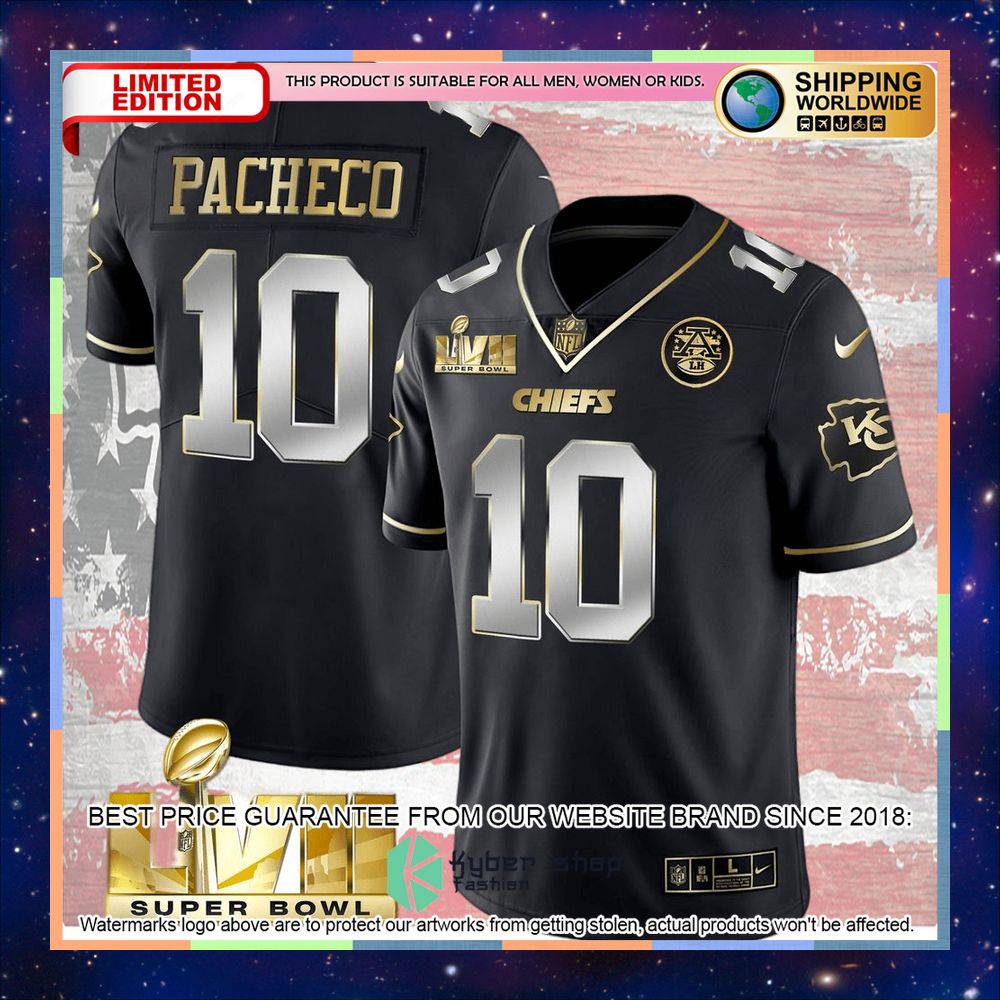 Black Limited SUPER BOWL LVII Isiah Pacheco 10 Football Jersey 6 black limited super bowl lvii isiah pacheco 10 football jersey 2 123